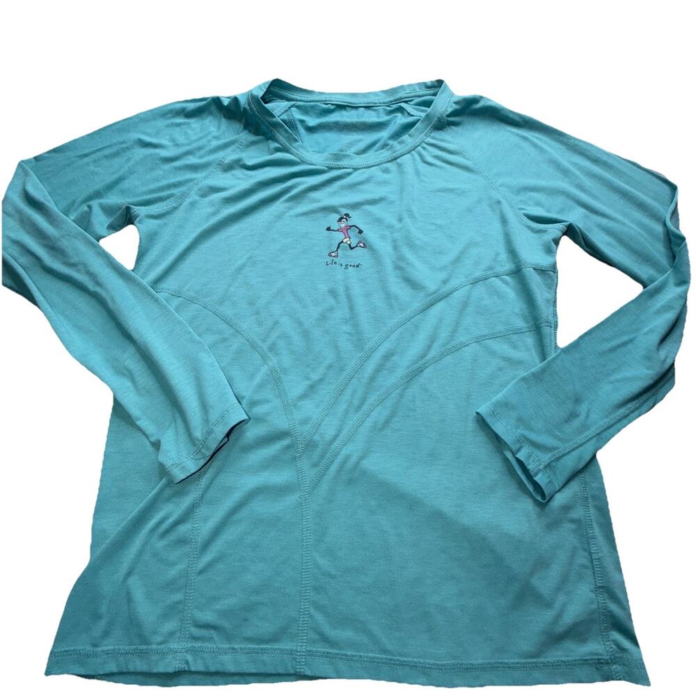 Life Is Good Women’s Medium Move Along Long Sleeve Athletic Tee (Ad25)